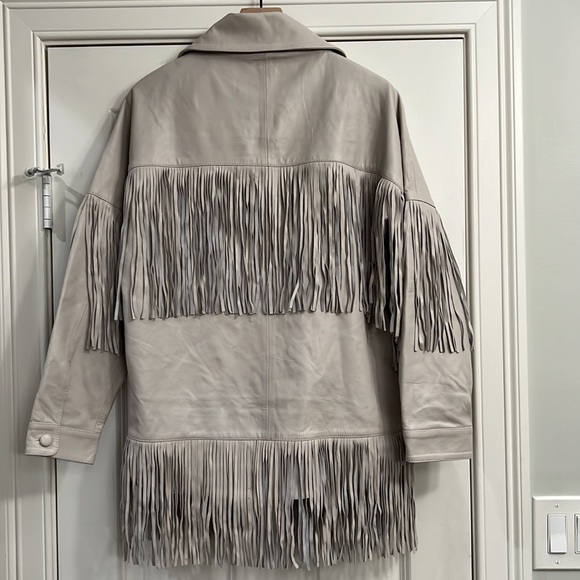 NWT DANCASSAB LORETTA FRINGE JACKET SZ M DOVE GRAY Coastal Cowgirl Z174 - Picture 7 of 11
